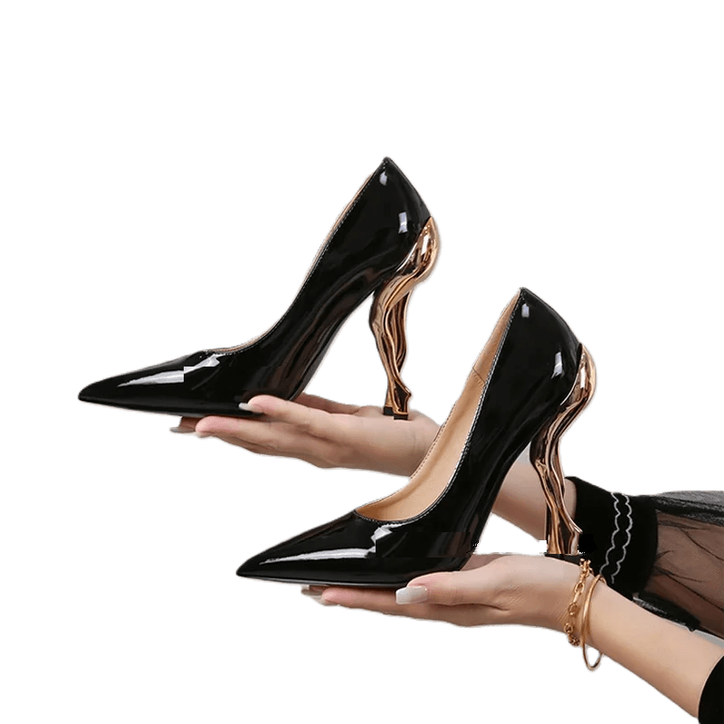 Fashionable Women's Strange Heels Pumps | Patent Leather