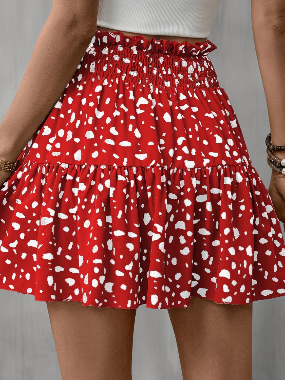 Frill Tied Printed Mini Skirt Carauana Store