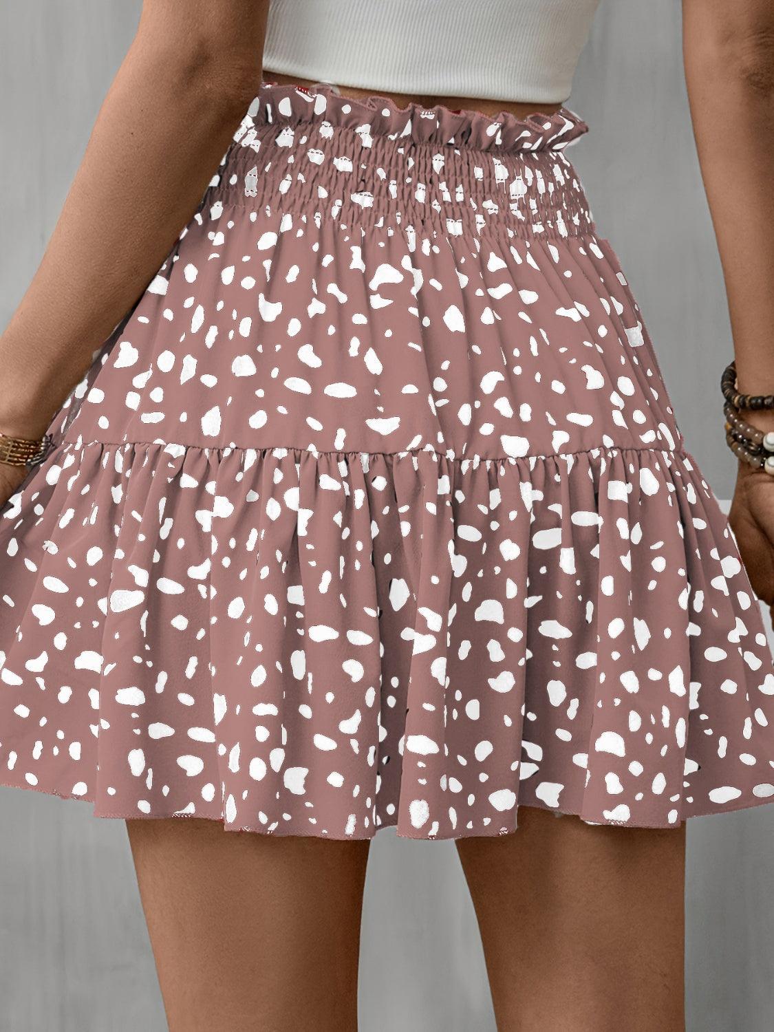 Frill Tied Printed Mini Skirt Carauana Store