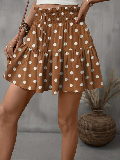 Frill Tied Printed Mini Skirt Carauana Store
