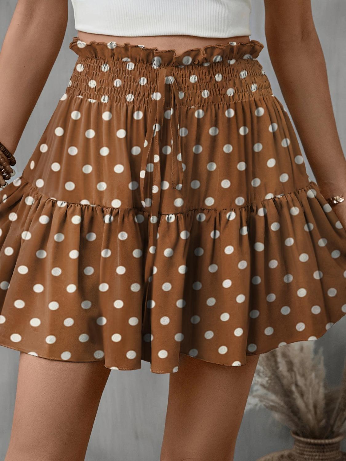 Frill Tied Printed Mini Skirt Carauana Store