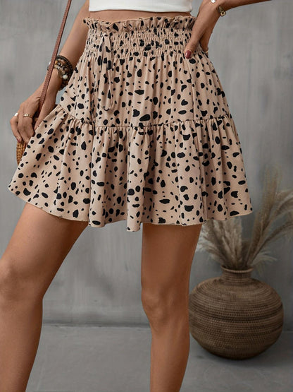 Frill Tied Printed Mini Skirt Carauana Store