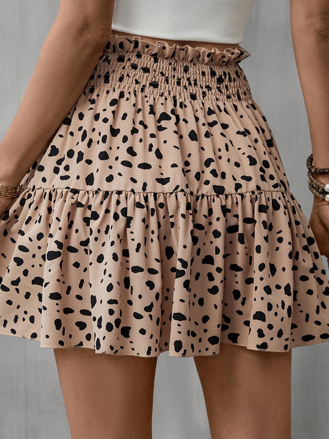 Frill Tied Printed Mini Skirt Carauana Store