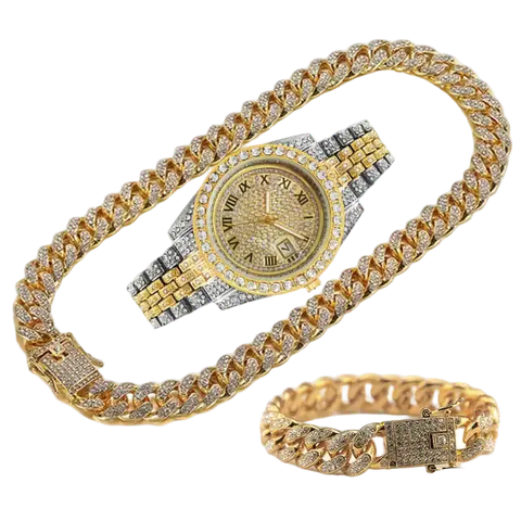 Coffret de montres JOJO SCARLT serties de diamants – Pack de 3 pièces 