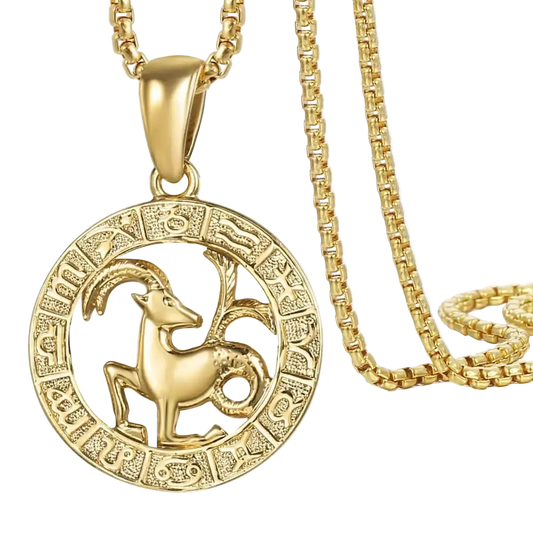 Zodiac Pendant Necklace | Gold-Filled Horoscope Necklace with 12 Signs CaRaUaNa Fashion