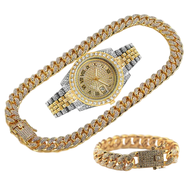 Gold and silver watch with matching bracelet