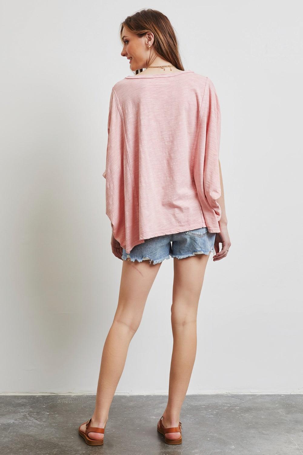 HEYSON Full Size Garment-Dyed Boat Neck Oversized Top Carauana Store