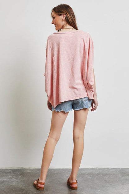 HEYSON Full Size Garment-Dyed Boat Neck Oversized Top Carauana Store