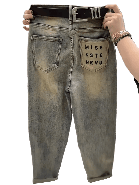 High-Waist Light Wash Loose Harem Jeans for Women 4XL CaRaUaNa Fashion