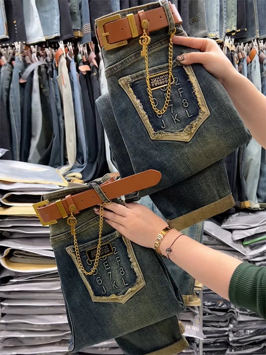 High-Waist Radish Harem Jeans Women 4XL