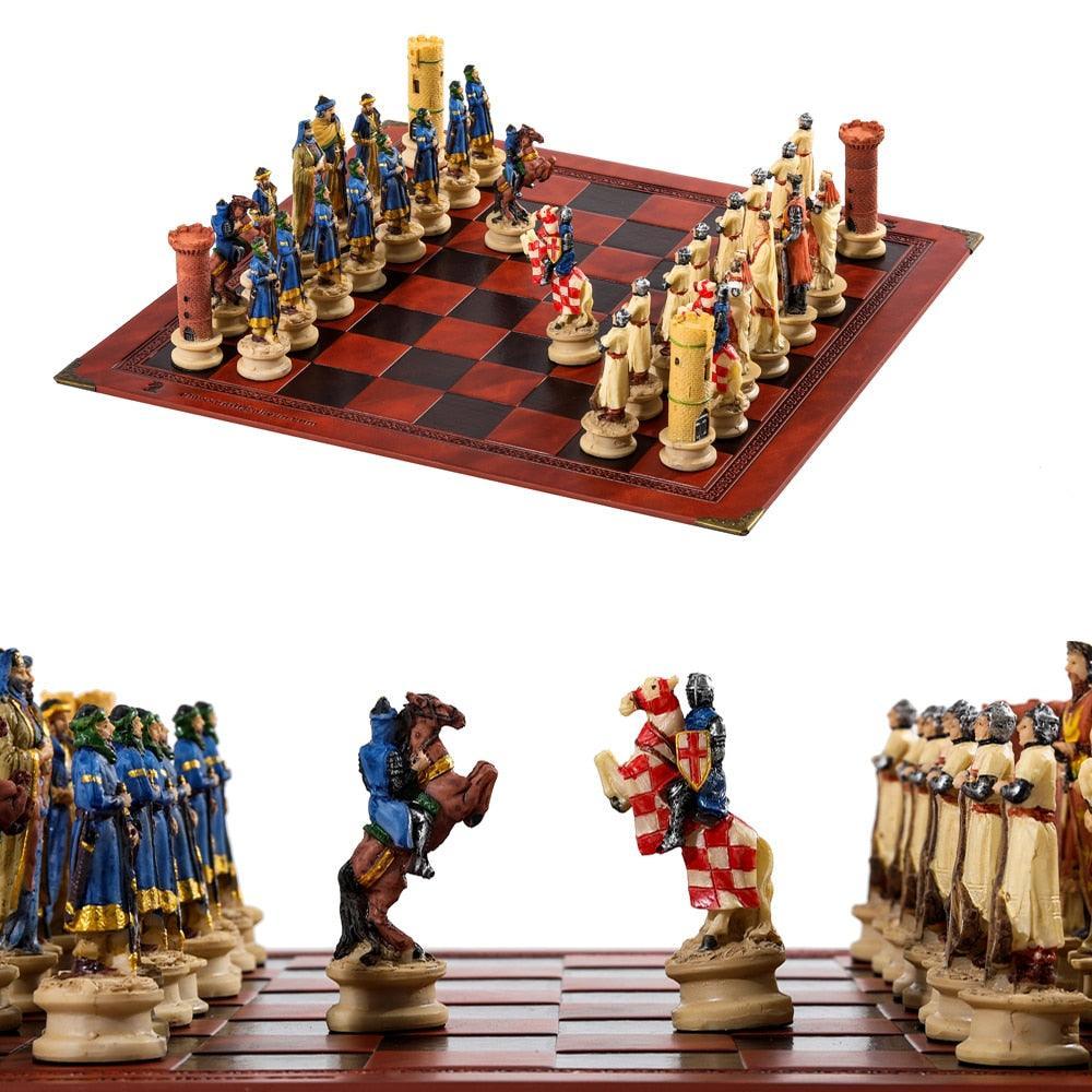 Historical Theme Resin Chess Figures 32 Painted Chess Game Gift Collection