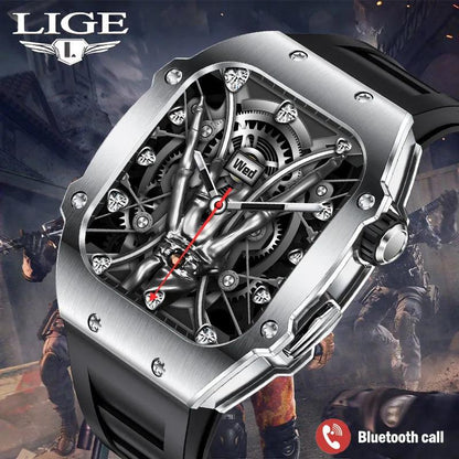 LIGE Smart Watch For Men Waterproof Bluetooth Call Heart Rate Monitor