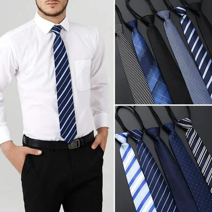 Lazy Zipper Men’s Tie Slim Formal Necktie CaRaUaNa Fashion