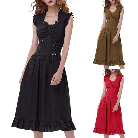 Maxi Dress Gothic Sleeveless elegant medieval life party