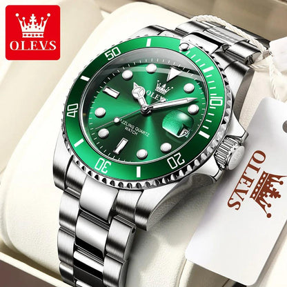 OLEVS Watches for Men with Date Luxury Big Face Waterproof Mens Wristwatch Analog Dress Two Tone Stainless Steel Man Watch