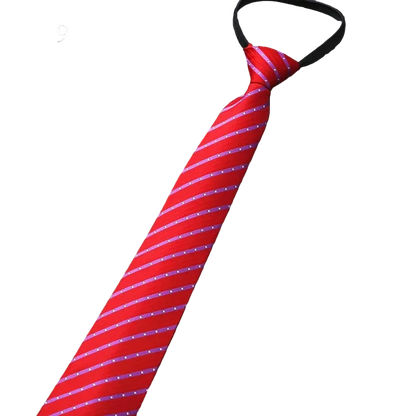 Red striped tie on a black background