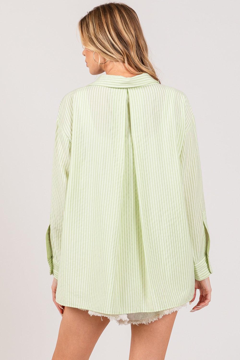 SAGE + FIG Striped Button Up Long Sleeve Shirt Carauana Store