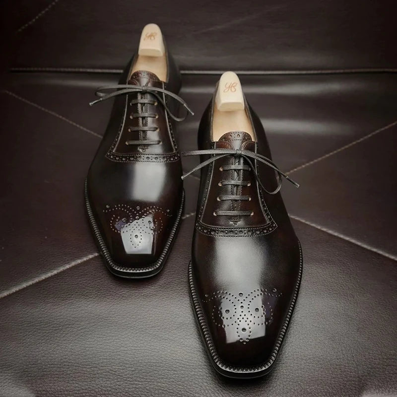 Oxfords Shoes  Business for Men Brown Black - CaRaUaNa Fashion