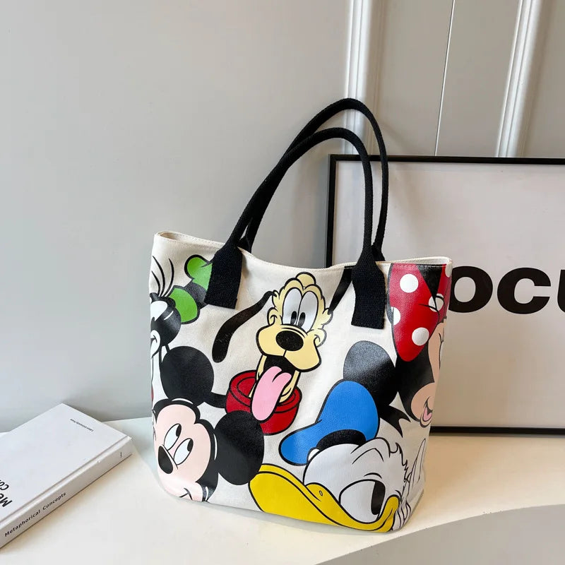 Disney Mickey Canvas Tote Bag Large Capacity