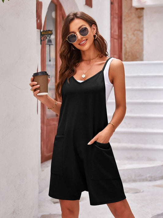 Spaghetti Strap Romper with Pockets Carauana Store