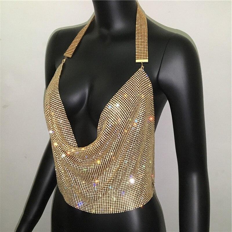 Sparkly Rhinestone Disco Party Tank Top