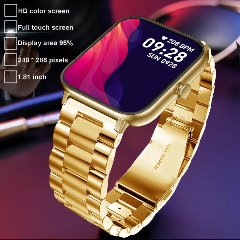 Trosmart Fusion: Where Fashion Meets Functionality in a Timeless Symphony|Smartwatch Golden For Android IOS Unisex