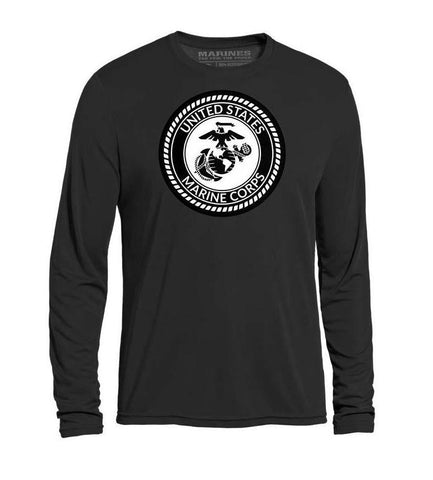 U.S. Marines Emblem Long Sleeve Performance T-Shirt 🇺🇸