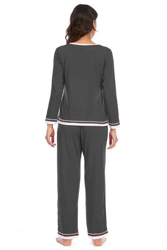 V-Neck Top and Pants Lounge Set Carauana Store