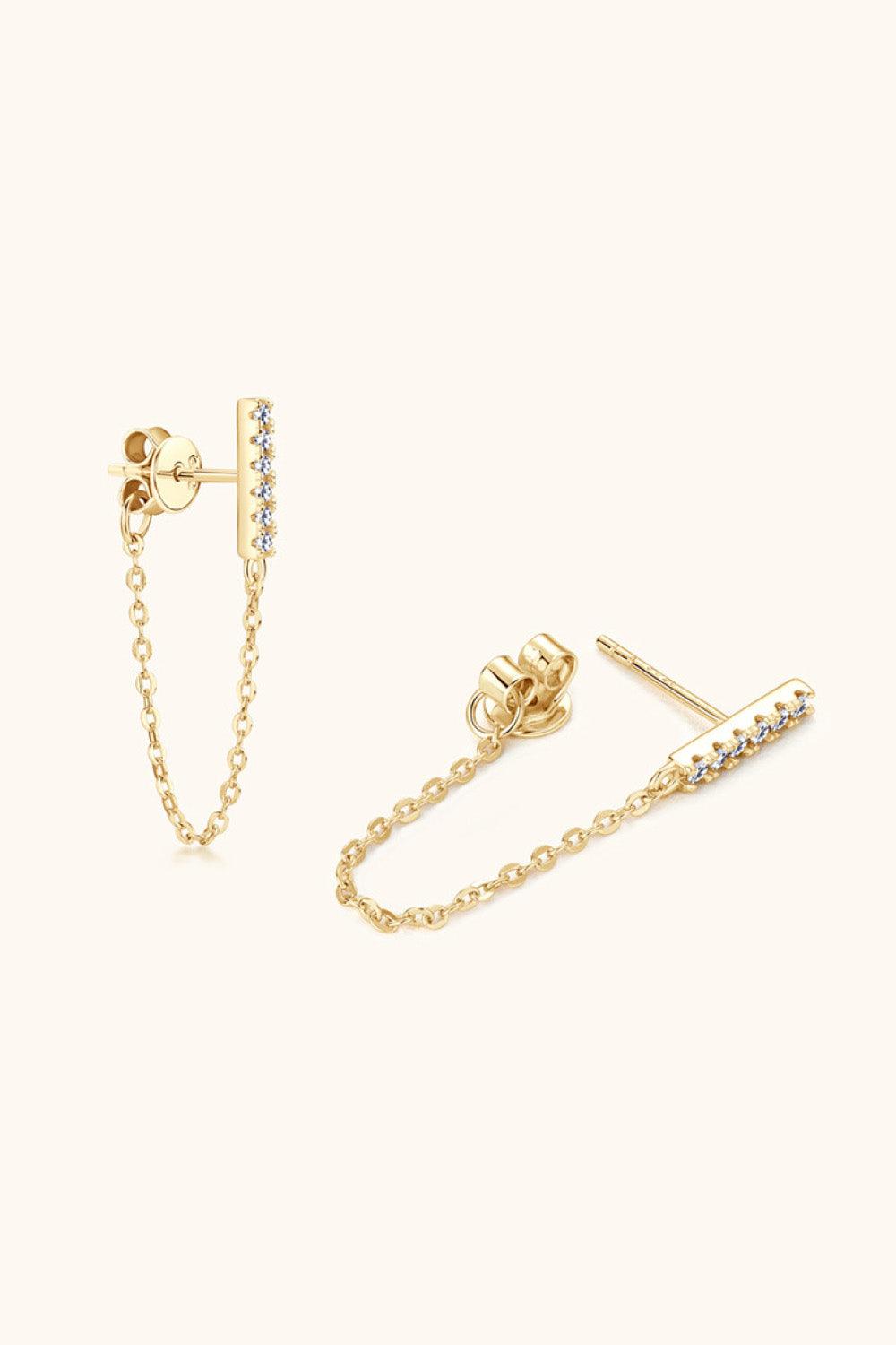 Moissanite 925 Sterling Silver Connected Earrings Carauana Store