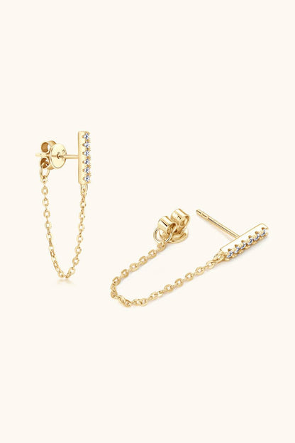 Moissanite 925 Sterling Silver Connected Earrings Carauana Store