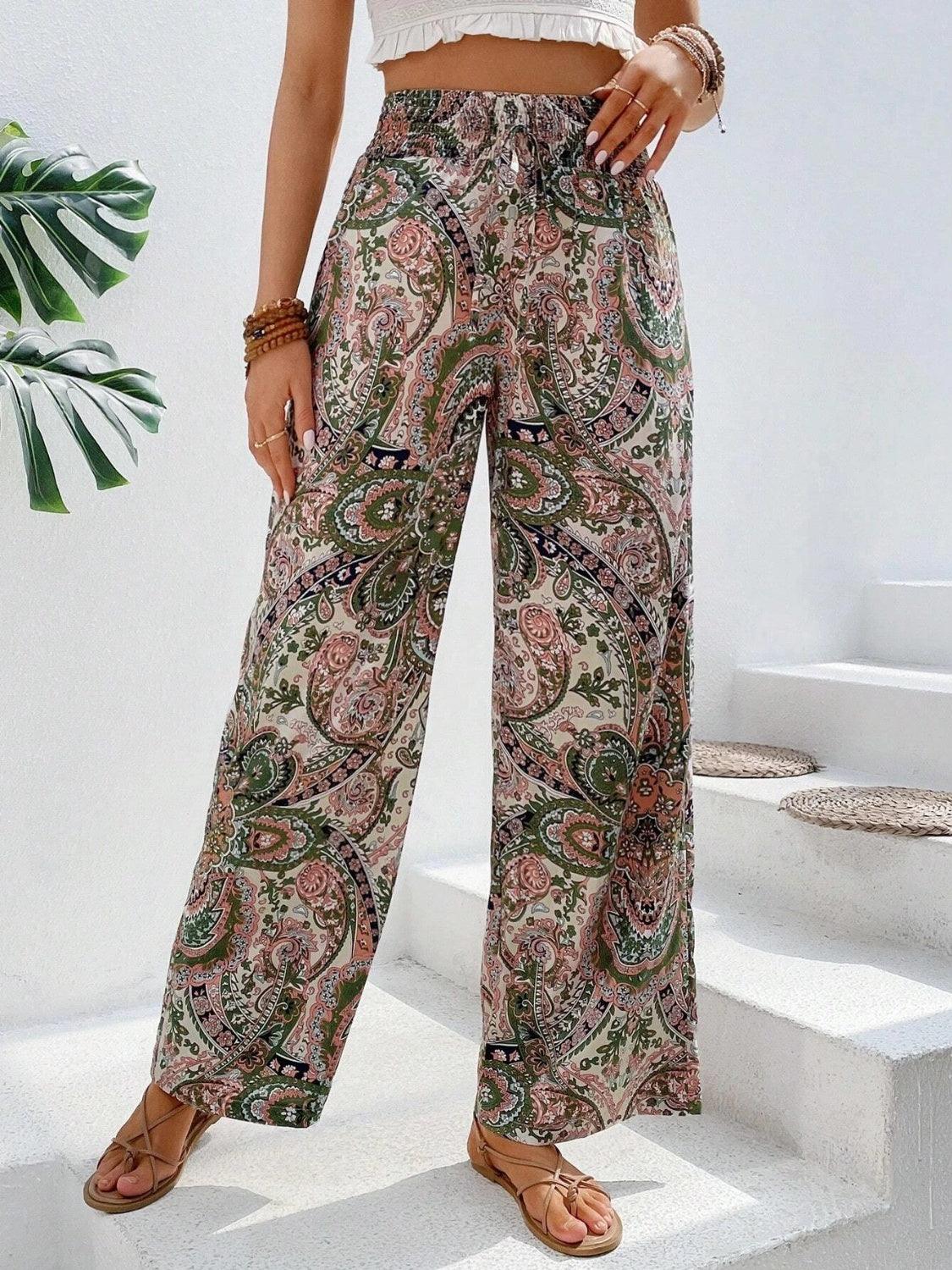 Printed Wide Leg Pants Carauana Store