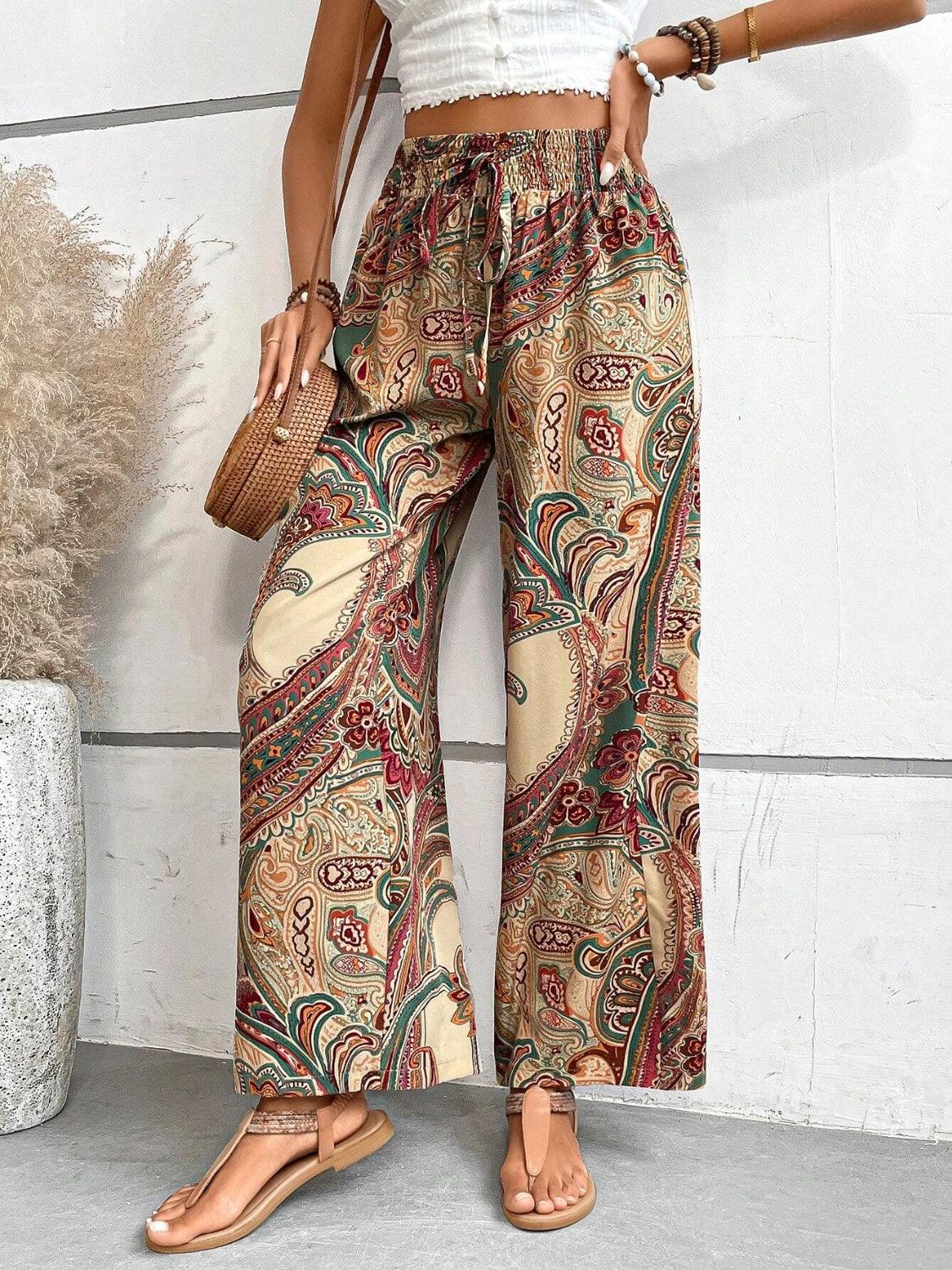 Printed Wide Leg Pants Carauana Store