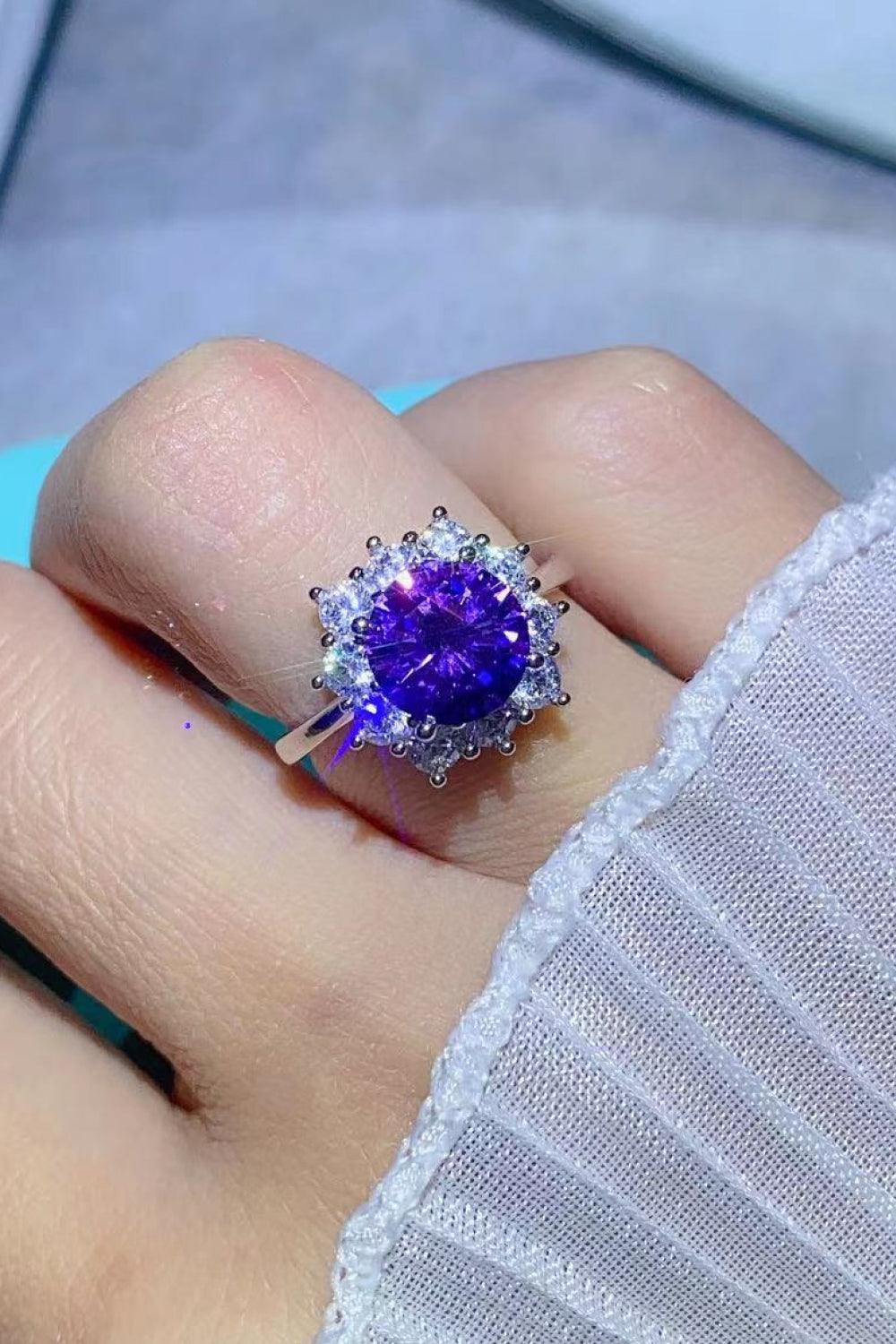 Hopeful Romance 2 Carat Moissanite Platinum-Plated Ring Carauana Store