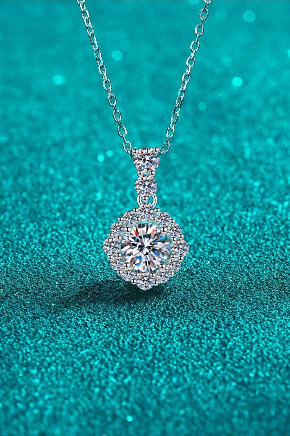 1 Carat Moissanite 925 Sterling Silver Necklace Carauana Store