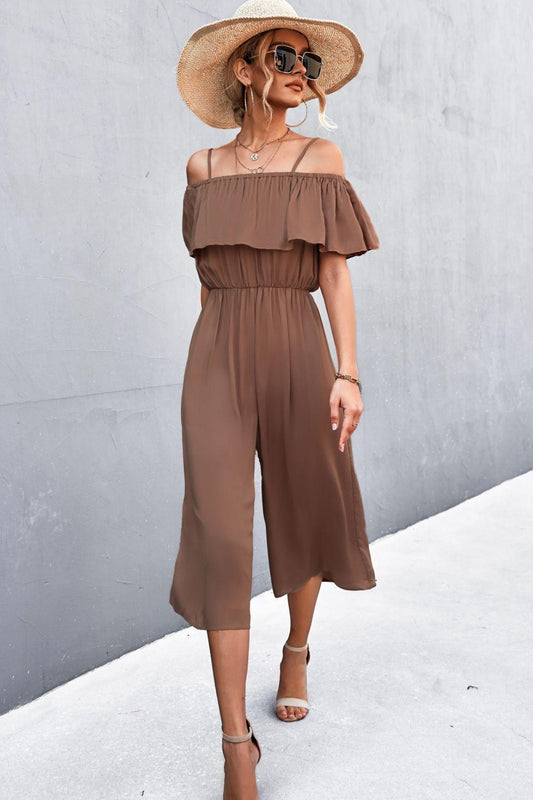 Spaghetti Strap Layered Jumpsuit Carauana Store