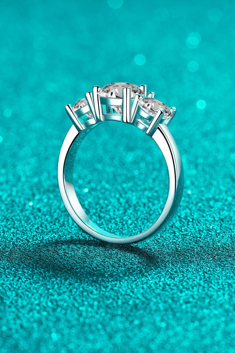 Stylish 925 Sterling Silver Moissanite Ring Carauana Store