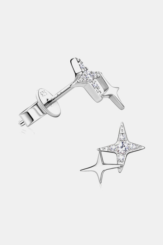 Moissanite 925 Sterling Silver Star Shape Earrings Carauana Store
