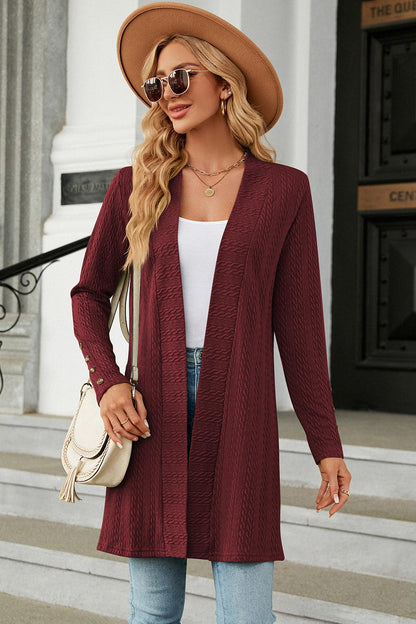 Open Front Long Sleeve Cardigan Carauana Store
