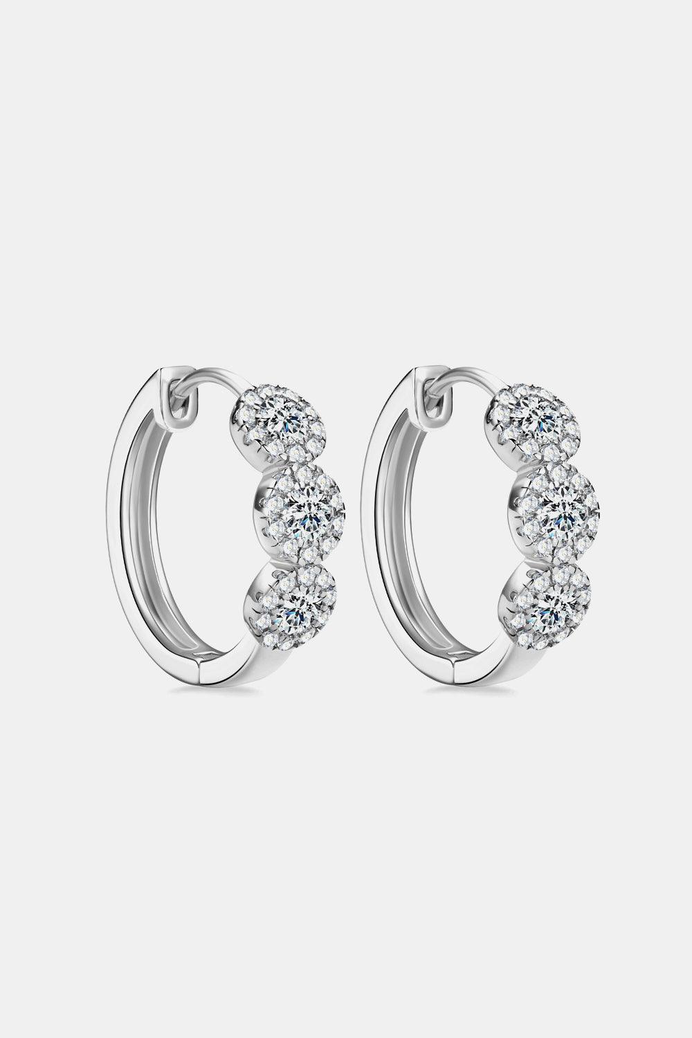 Moissanite 925 Sterling Silver Huggie Earrings Carauana Store