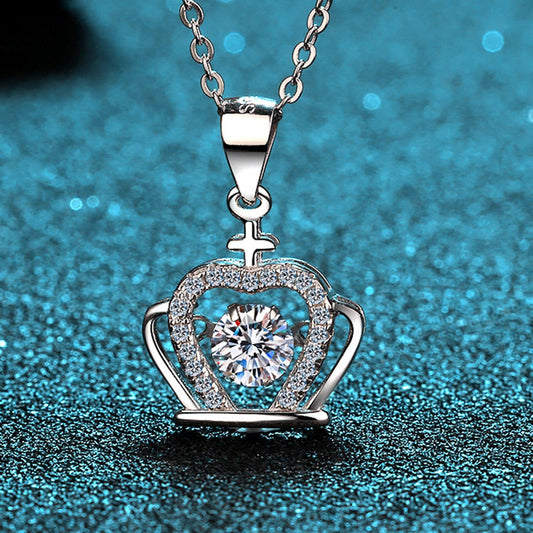 Moissanite Crown 925 Sterling Silver Necklace Carauana Store
