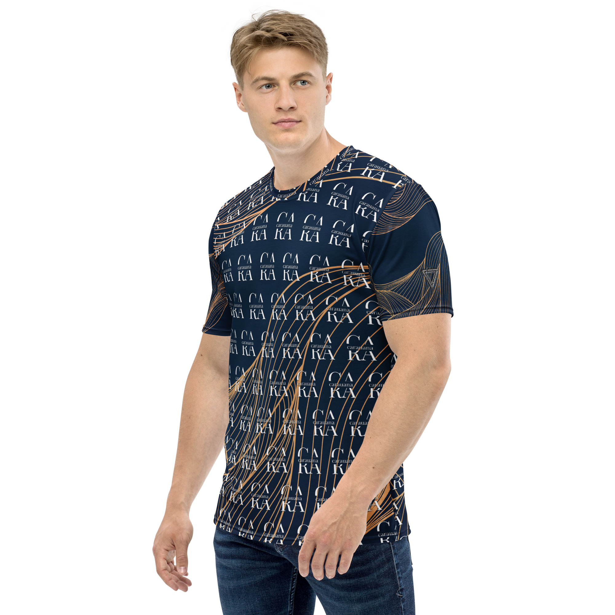 CaRaUaNa Men's t-shirt blue gold Carauana Store