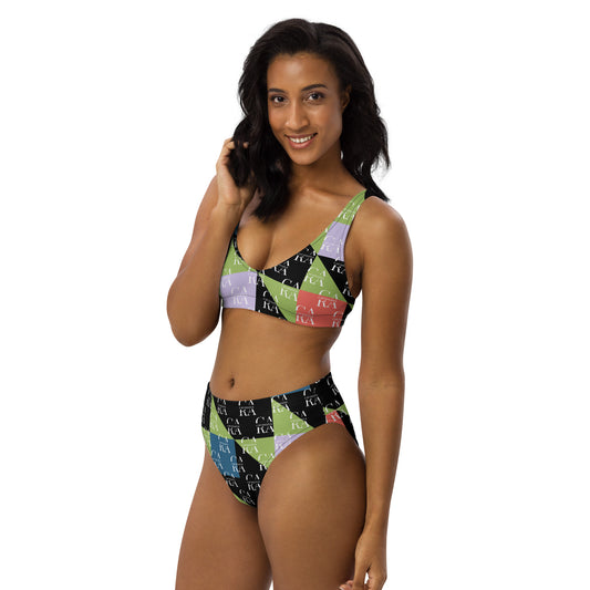 Carauana high-waisted bikini Green Black branded Carauana Store