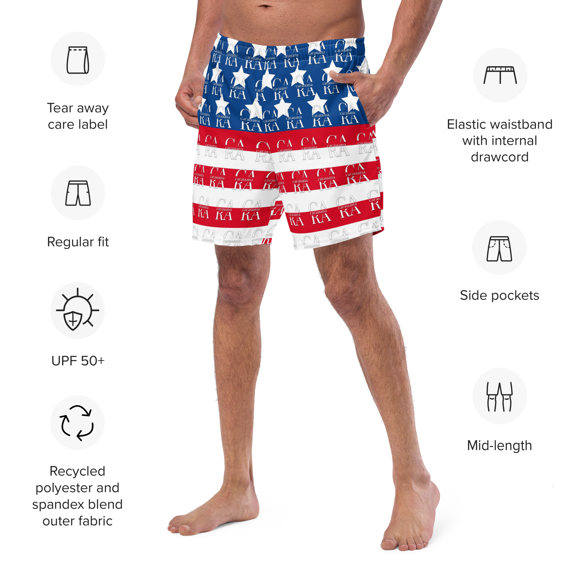 Original CaRaUaNa USA Swim Trunks Carauana Store