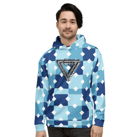 CaRaUaNa Unisex Hoodie Blau-Weiß Markenprodukt