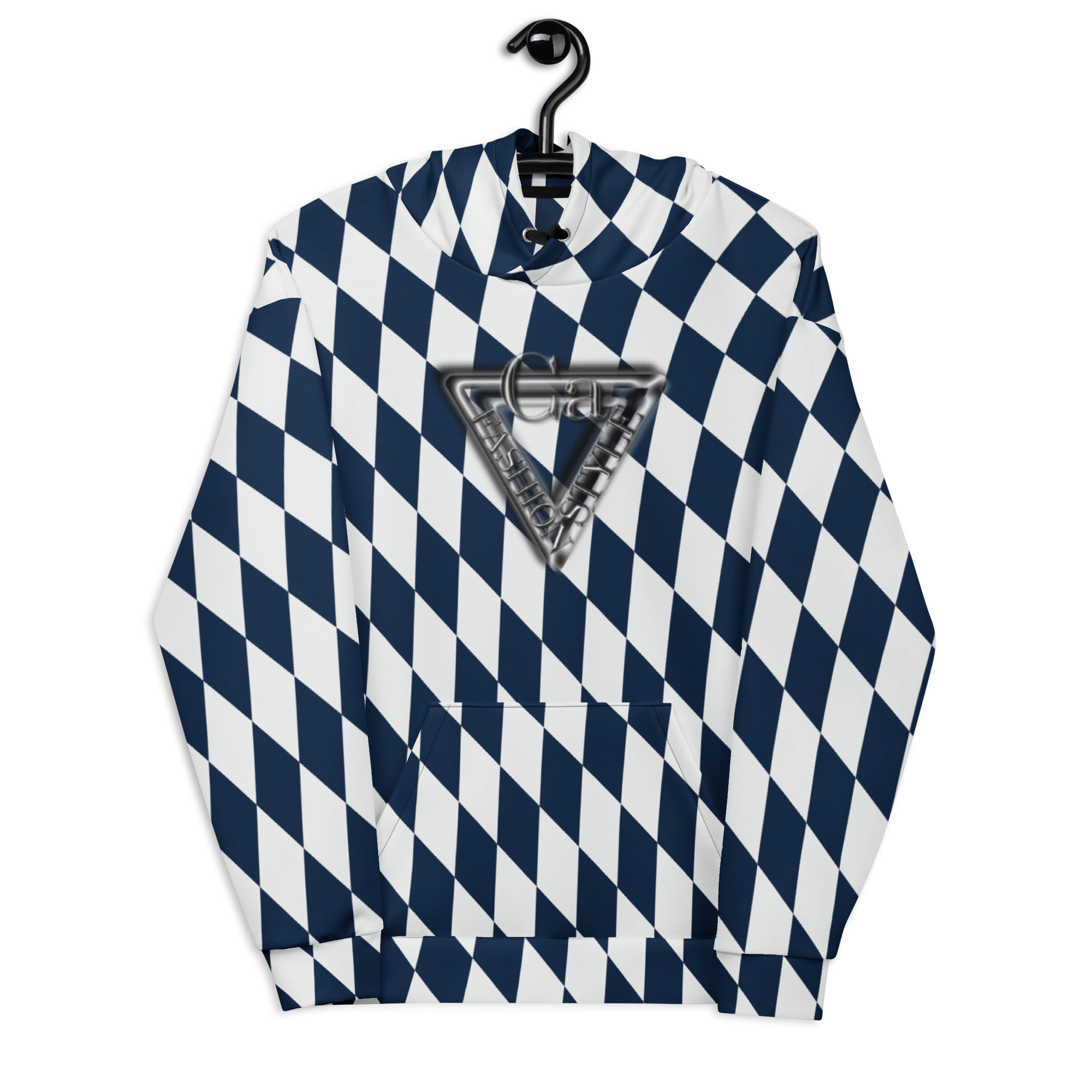 CaRaUaNa Unisex Hoodie Blue white - CaRaUaNa Fashion