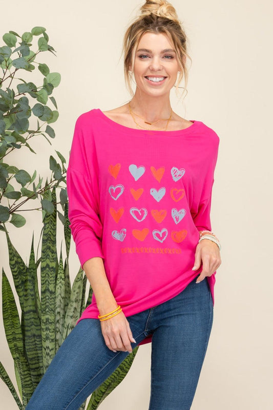 Celeste Full Size Heart Graphic Long Sleeve T-Shirt Carauana Store