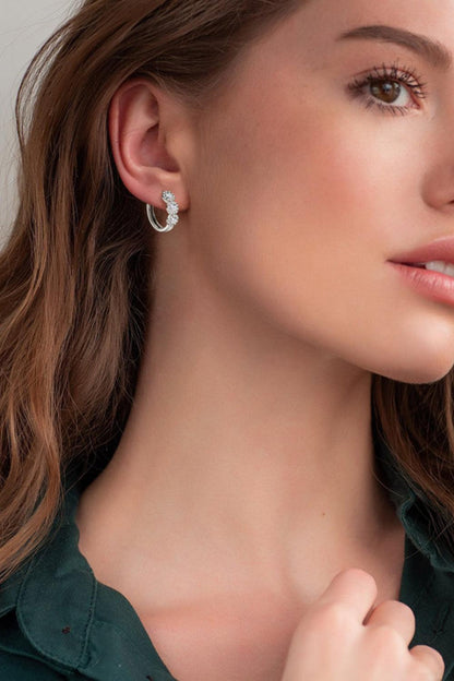 Moissanite 925 Sterling Silver Huggie Earrings Carauana Store