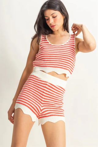 HYFVE Striped Cropped Tank and Shorts Set