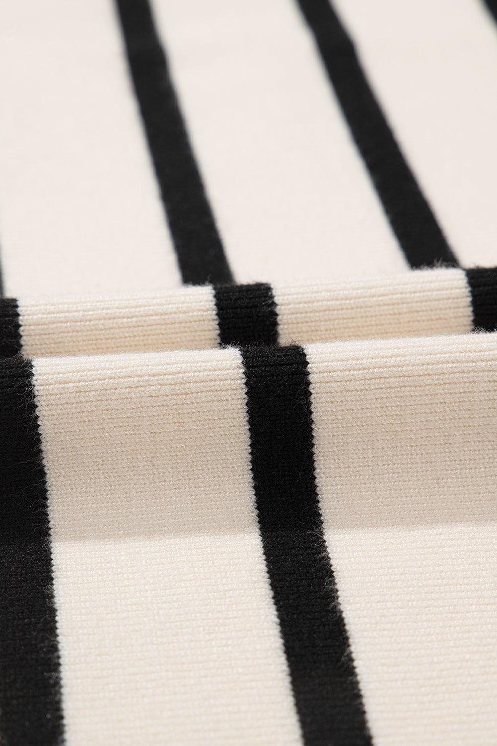 Striped Button Up Round Neck Cardigan Carauana Store