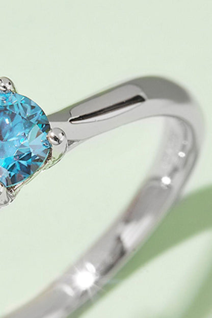 Moissanite Contrast 925 Sterling Silver Solitaire Ring Carauana Store